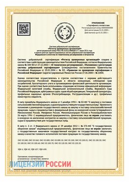 Приложение к сертификату для ИП Воскресенск Сертификат СТО 03.080.02033720.1-2020